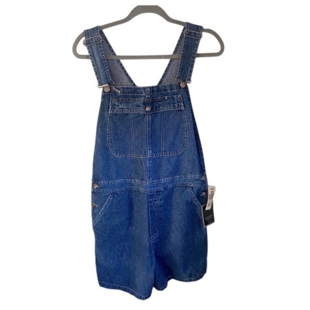 Vintage Lee Riveted by Lee Denim Carpenter Short Overalls Blue Retro Stone XL